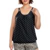 Ocean Blues Women’s Plus Size Tankini Top Only Loose Fit Blouson Tankini Bathing Suit Top(Black Polka Dot)