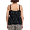 Ocean Blues Women’s Plus Size Tankini Top Only Loose Fit Blouson Tankini Bathing Suit Top(Black Polka Dot)