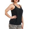 Ocean Blues Women’s Plus Size Tankini Top Only Loose Fit Blouson Tankini Bathing Suit Top(Black Polka Dot)