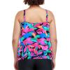 Ocean Blues Women’s Plus Size Tankini Top Only Loose Fit Blouson Tankini Bathing Suit Top(Colorful Leaves)