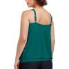 Ocean Blues Women’s Plus Size Tankini Top Only Loose Fit Blouson Tankini Bathing Suit Top(Dark Teal)
