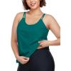 Ocean Blues Women’s Plus Size Tankini Top Only Loose Fit Blouson Tankini Bathing Suit Top(Dark Teal)