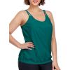 Ocean Blues Women’s Plus Size Tankini Top Only Loose Fit Blouson Tankini Bathing Suit Top(Dark Teal)