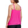 Ocean Blues Women’s Plus Size Tankini Top Only Loose Fit Blouson Tankini Bathing Suit Top(Hot Pink)