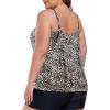 Ocean Blues Women’s Plus Size Tankini Top Only Loose Fit Blouson Tankini Bathing Suit Top(Leopard)