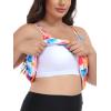 Ocean Blues Women’s Plus Size Tankini Top Only Loose Fit Blouson Tankini Bathing Suit Top(Multicoloured)
