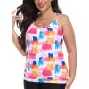 Ocean Blues Women’s Plus Size Tankini Top Only Loose Fit Blouson Tankini Bathing Suit Top(Multicoloured)