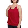 Ocean Blues Women’s Plus Size Tankini Top Only Loose Fit Blouson Tankini Bathing Suit Top(Red)