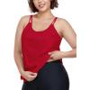 Ocean Blues Women’s Plus Size Tankini Top Only Loose Fit Blouson Tankini Bathing Suit Top(Red)
