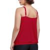 Ocean Blues Women’s Plus Size Tankini Top Only Loose Fit Blouson Tankini Bathing Suit Top(Red)
