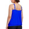 Ocean Blues Women’s Plus Size Tankini Top Only Loose Fit Blouson Tankini Bathing Suit Top(Royal Blue)