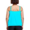 Ocean Blues Women’s Plus Size Tankini Top Only Loose Fit Blouson Tankini Bathing Suit Top(Sky Blue)