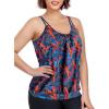 Ocean Blues Women’s Plus Size Tankini Top Only Loose Fit Blouson Tankini Bathing Suit Top(Strelitzia)