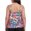 Ocean Blues Women’s Plus Size Tankini Top Only Loose Fit Blouson Tankini Bathing Suit Top(Tropical Leaves)