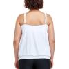 Ocean Blues Women’s Plus Size Tankini Top Only Loose Fit Blouson Tankini Bathing Suit Top(White)