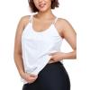 Ocean Blues Women’s Plus Size Tankini Top Only Loose Fit Blouson Tankini Bathing Suit Top(White)