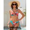 Ocean Blues Women’s Push Up Bikini Top Halter Swimsuit Top(Blue Floral)