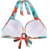 Ocean Blues Women’s Push Up Bikini Top Halter Swimsuit Top(Blue Floral)