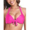 Ocean Blues Women’s Push Up Bikini Top Halter Swimsuit Top(Hot Pinkl)