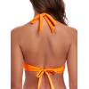 Ocean Blues Women’s Push Up Bikini Top Halter Swimsuit Top(Neon Orange)