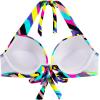 Ocean Blues Women’s Push Up Bikini Top Halter Swimsuit Top(Neon Striped)
