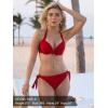 Ocean Blues Women’s Push Up Bikini Top Halter Swimsuit Top(Red)