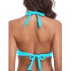Ocean Blues Women’s Push Up Bikini Top Halter Swimsuit Top(Sky Blue)