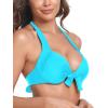 Ocean Blues Women’s Push Up Bikini Top Halter Swimsuit Top(Sky Blue)