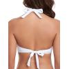 Ocean Blues Women’s Push Up Bikini Top Halter Swimsuit Top(White)