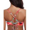 Ocean Blues Women’s Push Up Molded Cup Bikini Top with Twist Front, Underwire, Cross Back(Blue Floral)