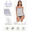 Ocean Blues Women’s Strapless Bandeau Swimsuit Top Ruched Tummy Control Tankini Top Only(Black Striped)