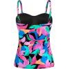 Ocean Blues Women’s Strapless Bandeau Swimsuit Top Ruched Tummy Control Tankini Top Only(Colorful Leaves)