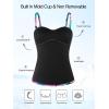 Ocean Blues Women’s Strapless Bandeau Swimsuit Top Ruched Tummy Control Tankini Top Only(Colorful Leaves)