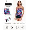 Ocean Blues Women’s Strapless Bandeau Swimsuit Top Ruched Tummy Control Tankini Top Only(Colorful Leaves)