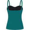 Ocean Blues Women’s Strapless Bandeau Swimsuit Top Ruched Tummy Control Tankini Top Only(Dark Teal)