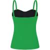 Ocean Blues Women’s Strapless Bandeau Swimsuit Top Ruched Tummy Control Tankini Top Only(Emerald Green)