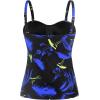 Ocean Blues Women’s Strapless Bandeau Swimsuit Top Ruched Tummy Control Tankini Top Only(Feather Print)