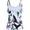 Ocean Blues Women’s Strapless Bandeau Swimsuit Top Ruched Tummy Control Tankini Top Only(Floral Print)