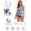 Ocean Blues Women’s Strapless Bandeau Swimsuit Top Ruched Tummy Control Tankini Top Only(Floral Print)
