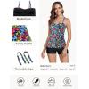 Ocean Blues Women’s Strapless Bandeau Swimsuit Top Ruched Tummy Control Tankini Top Only(Flower Garden)