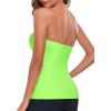 Ocean Blues Women’s Strapless Bandeau Swimsuit Top Ruched Tummy Control Tankini Top Only(Green)