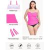 Ocean Blues Women’s Strapless Bandeau Swimsuit Top Ruched Tummy Control Tankini Top Only(Hot Pink)