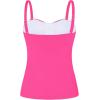 Ocean Blues Women’s Strapless Bandeau Swimsuit Top Ruched Tummy Control Tankini Top Only(Hot Pink)