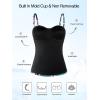Ocean Blues Women’s Strapless Bandeau Swimsuit Top Ruched Tummy Control Tankini Top Only(Leaf Print)