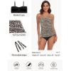 Ocean Blues Women’s Strapless Bandeau Swimsuit Top Ruched Tummy Control Tankini Top Only(Leopard)