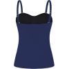 Ocean Blues Women’s Strapless Bandeau Swimsuit Top Ruched Tummy Control Tankini Top Only(Navy Blue)