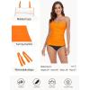Ocean Blues Women’s Strapless Bandeau Swimsuit Top Ruched Tummy Control Tankini Top Only(Neon Orange)