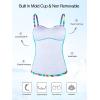 Ocean Blues Women’s Strapless Bandeau Swimsuit Top Ruched Tummy Control Tankini Top Only(Neon Striped)