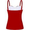 Ocean Blues Women’s Strapless Bandeau Swimsuit Top Ruched Tummy Control Tankini Top Only(Red)