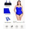Ocean Blues Women’s Strapless Bandeau Swimsuit Top Ruched Tummy Control Tankini Top Only(Royal Blue)